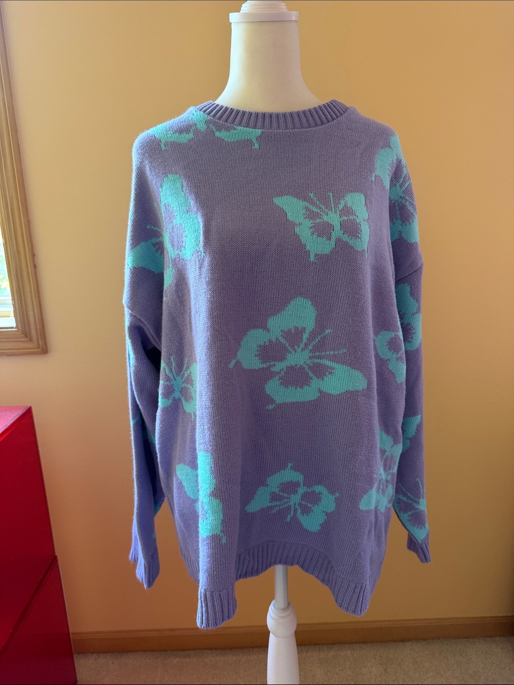 Purple Butterfly Knit Sweater